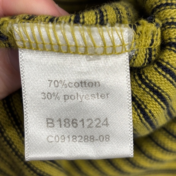 Kleen Cotton Blend Stripe Open Cardigan Knit S Chartreuse Yellow - Picture 4 of 7